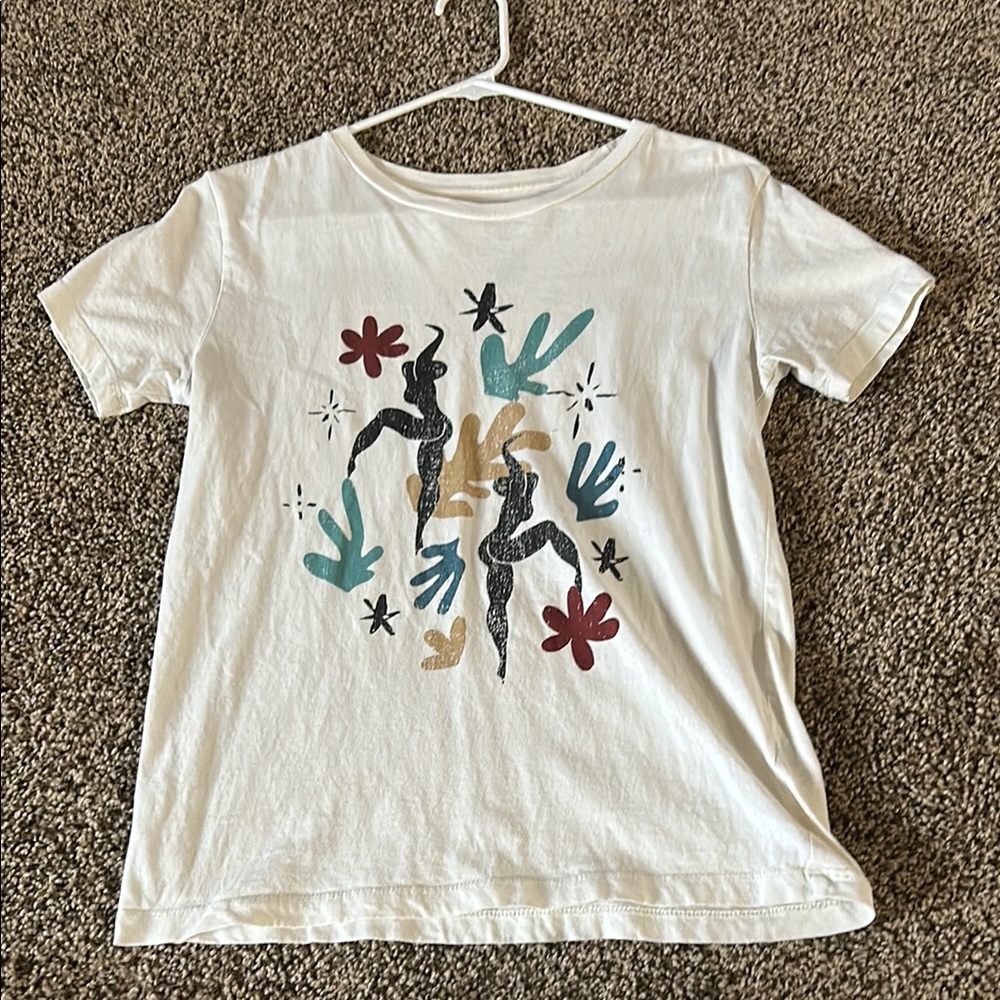 Graphic Tee - White with Multicolor Design